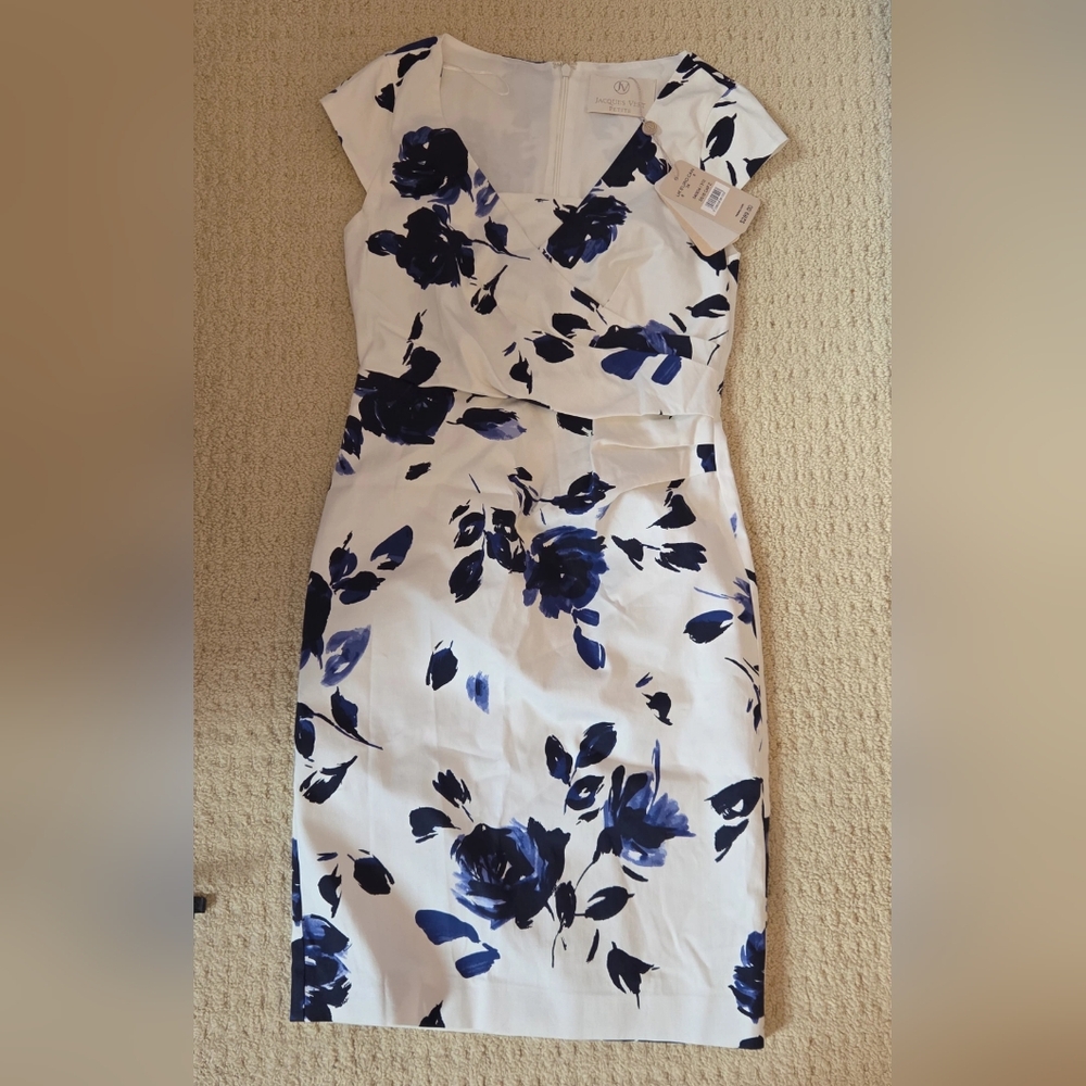 Chic Blue and White Floral Midi Dress